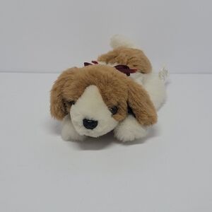 💚 Goffa Vintage Beagle Hound Puppy Dog Plush Stuffed Animal‎ Toy 7” Red Ribbon